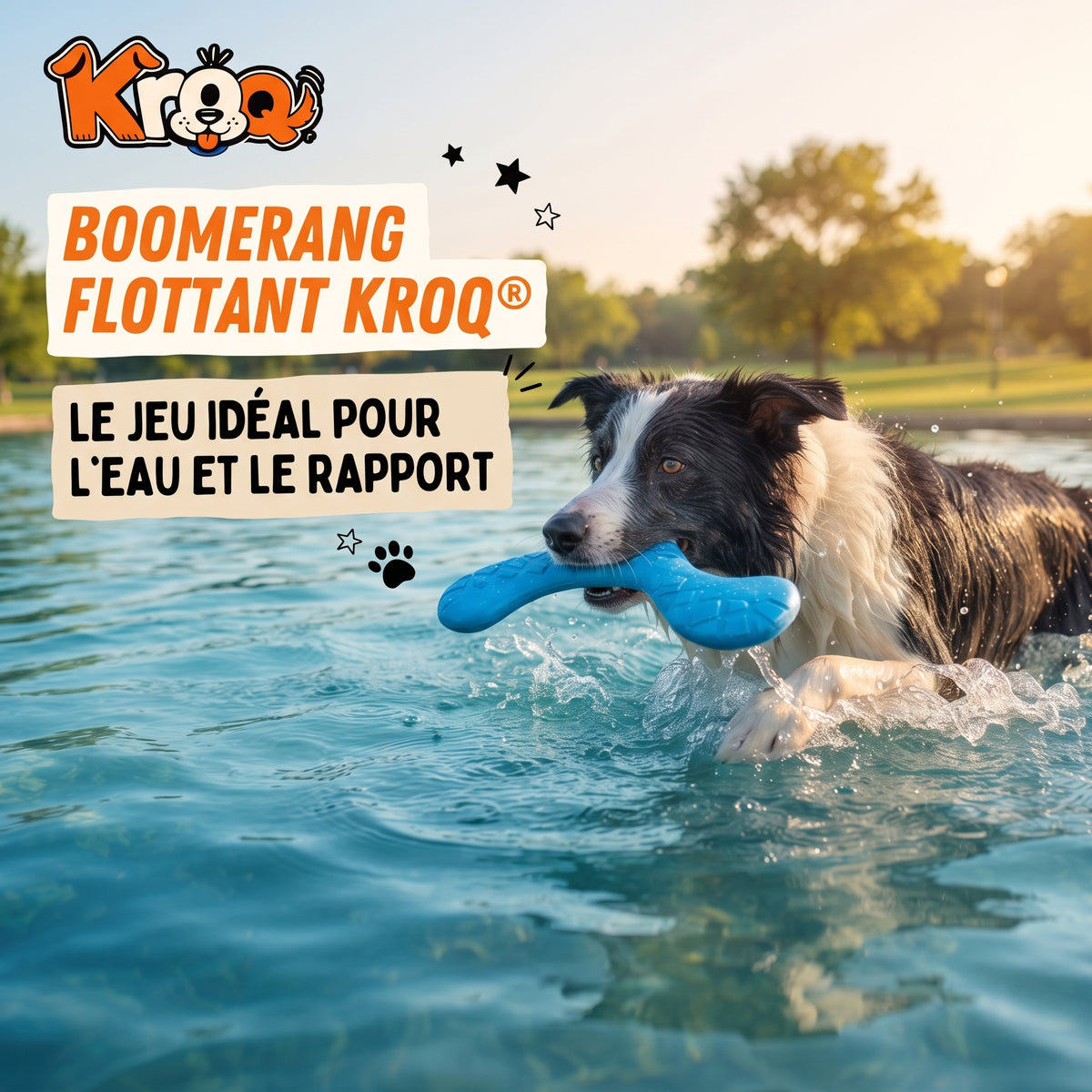 Boomerang flottant pour chien Kroq – Jouet de lancer en EVA - Kroq