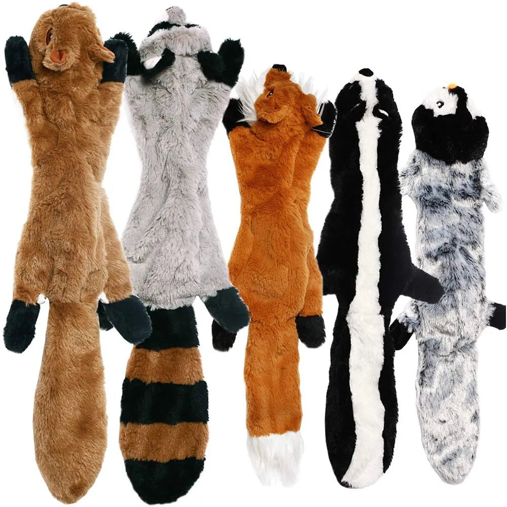 Funny Simulated Animal No Stuffing Dog Toy with Squeakers Durable Stuffingless Plush Squeaky Dog Chew Toy Crinkle Pet Squeak Toy - Kroq