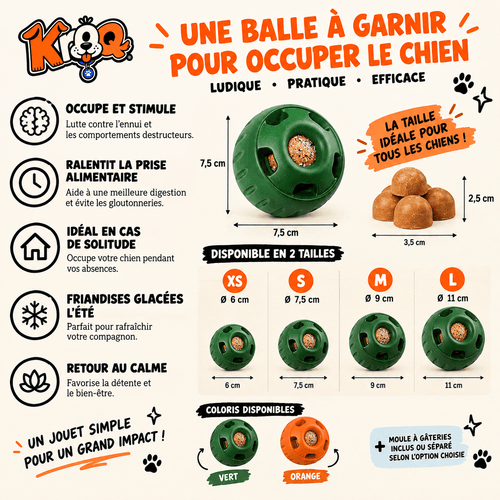 Balle à garnir et moule à friandises pour chien Kroq - Kroq