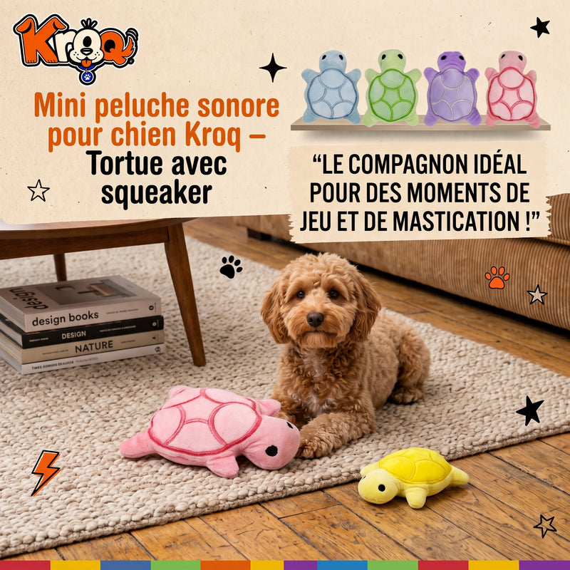 Mini peluche sonore pour chien Kroq – Tortue avec squeaker - Kroq
