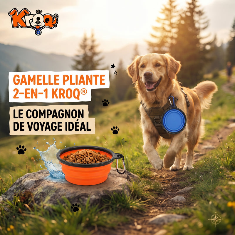 Gamelle Pliante en Silicone 2-en-1 Kroq - Kroq