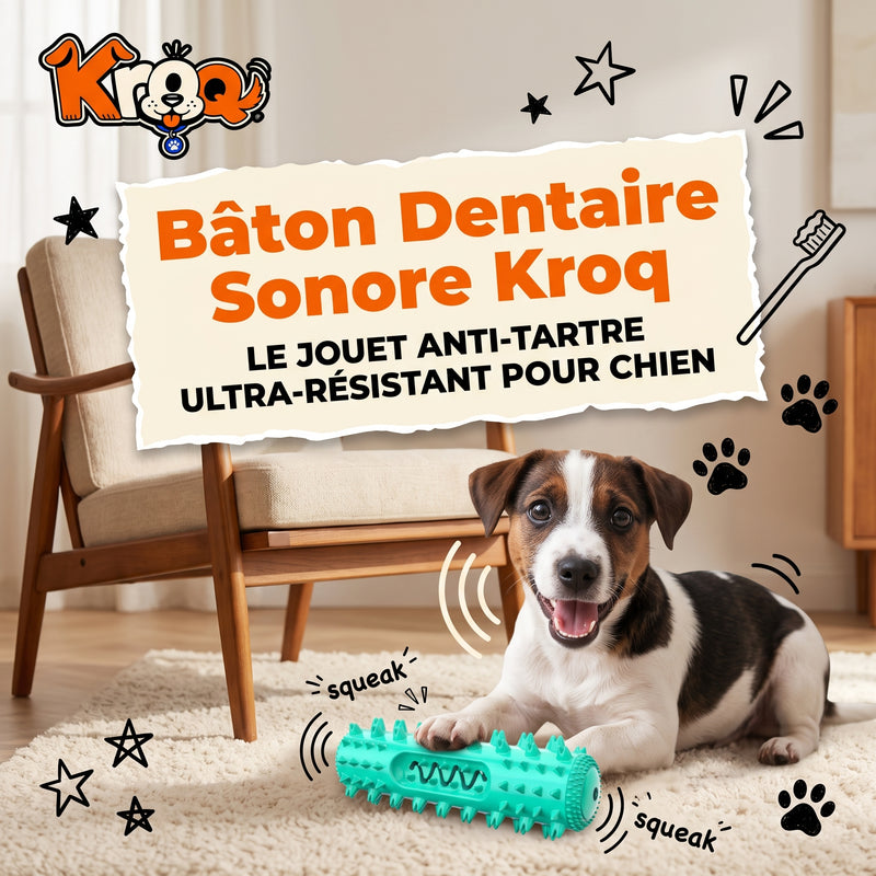 Bâton de mastication pour chien Kroq – TPR avec couineur - Kroq