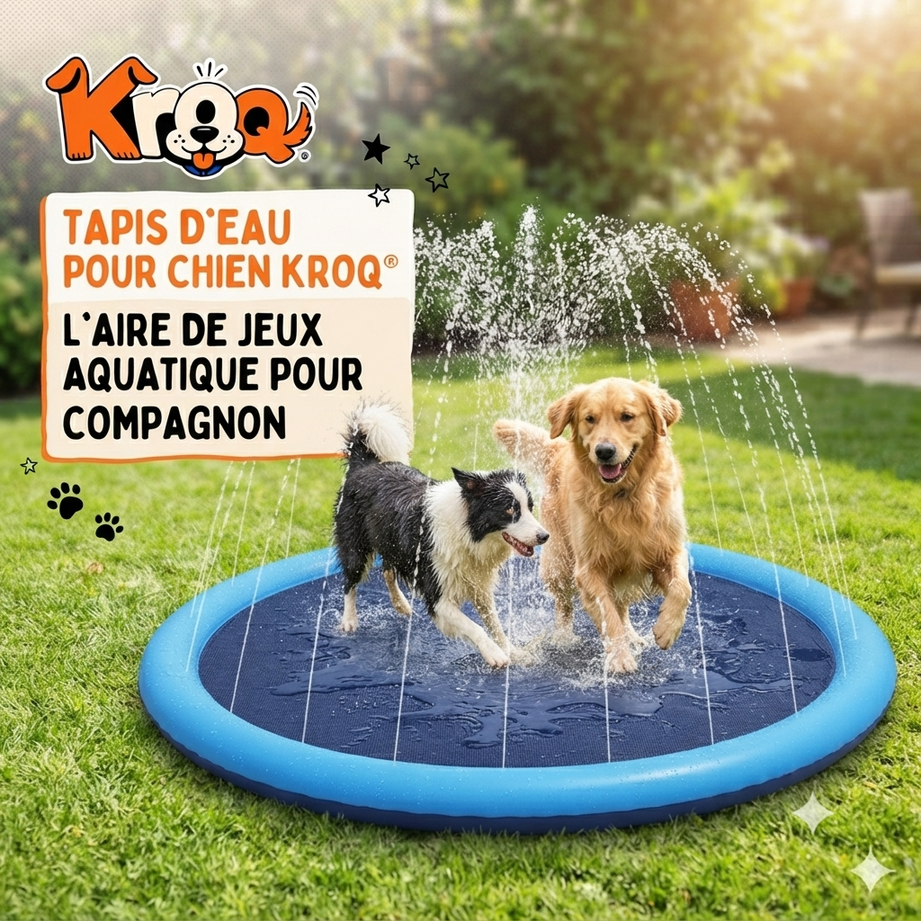 Tapis d'eau et pataugeoire pour chien Kroq