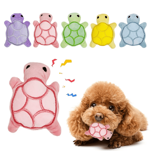 P'tite Tortue Sonore Kroq® – La mini-peluche doudou interactive pour chiots et petits chiens