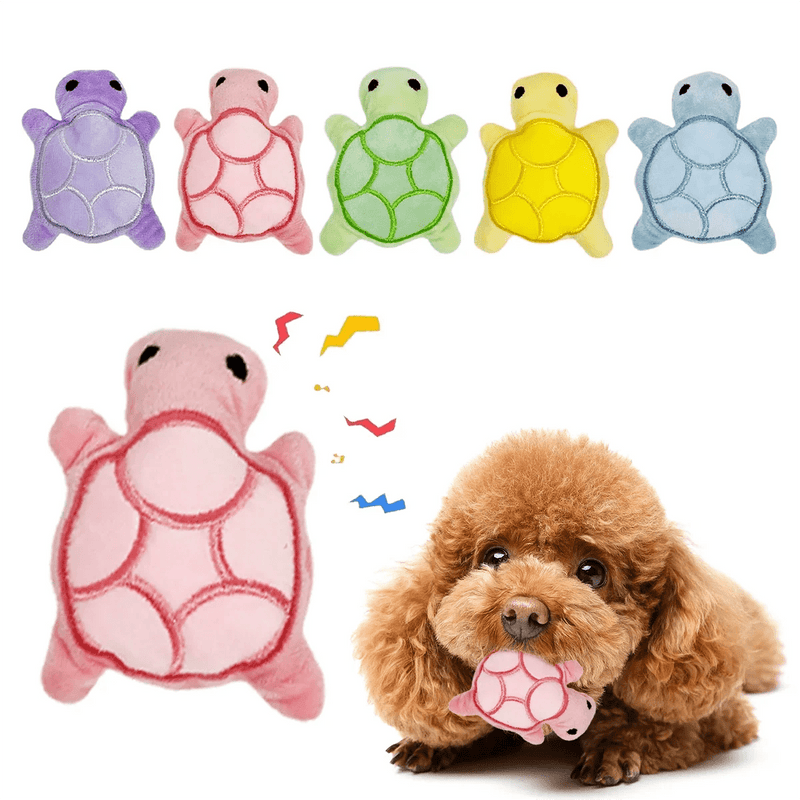 P'tite Tortue Sonore Kroq® – La mini-peluche doudou interactive pour chiots et petits chiens - Kroq