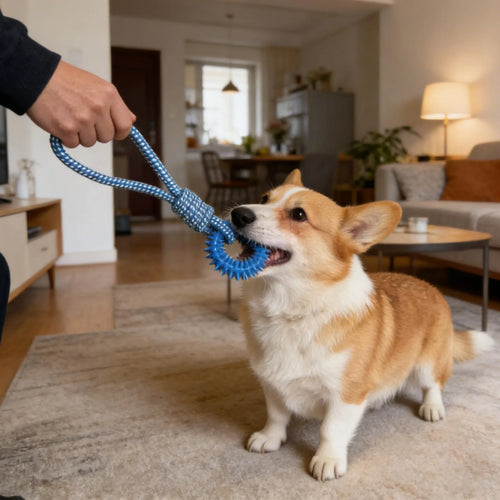 Anneau à Pointes & Corde Kroq® – Le Jouet Dentaire 2-en-1 Ultra-Résistant pour Chien - Kroq