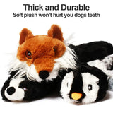 Funny Simulated Animal No Stuffing Dog Toy with Squeakers Durable Stuffingless Plush Squeaky Dog Chew Toy Crinkle Pet Squeak Toy - Kroq