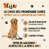 Laisse Sécu-Réflex Kroq® – La Laisse de Promenade en Nylon Tressé Réfléchissante et Anti-Traction - Kroq